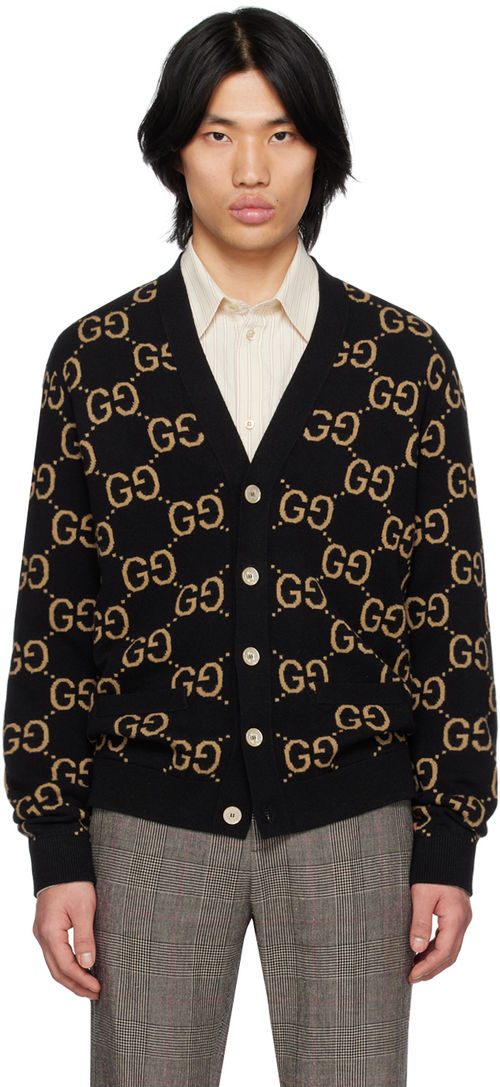 Gucci Black GG Rhombi Cardigan