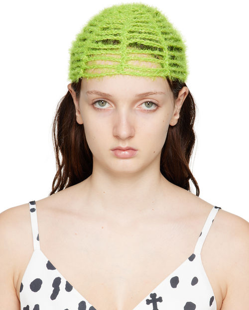 Kijun Green Crochet Beanie