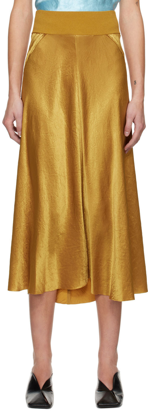 Vince Tan Raw Edge Midi Skirt