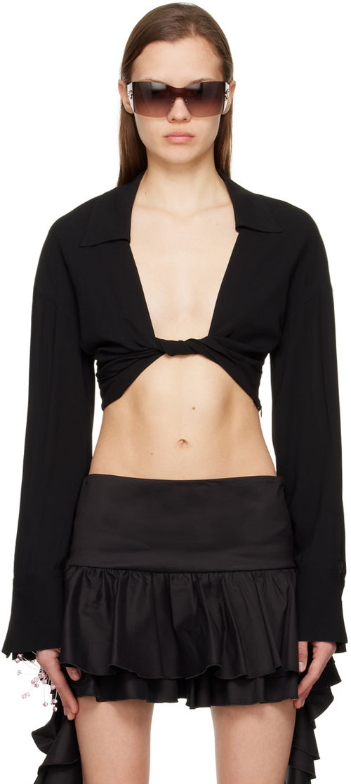 Blumarine Black Twisted Shirt