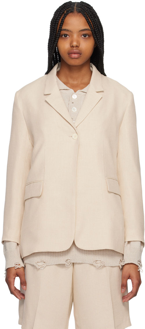 Youth Beige Oversized Blazer