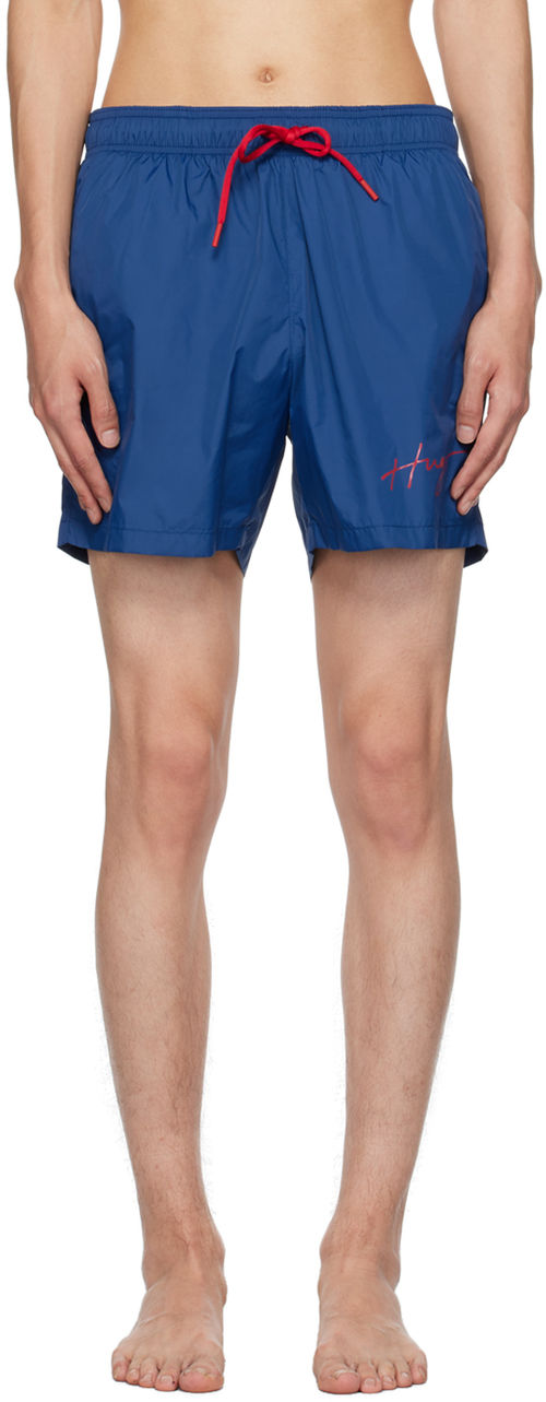 Hugo Blue Printed Swim Shorts