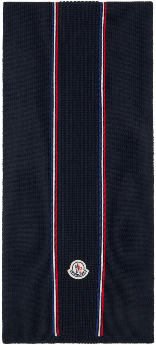 Moncler Navy Tricolor Scarf