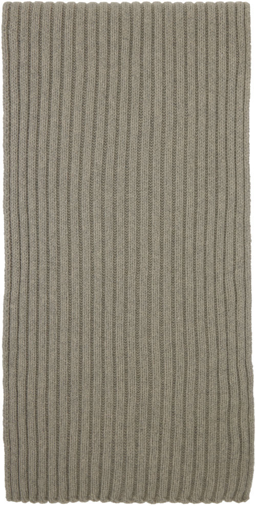 Rick Owens Gray Ribbed Scarf