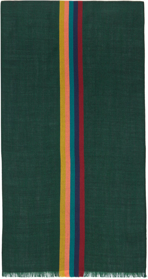 Paul Smith Green Striped Scarf