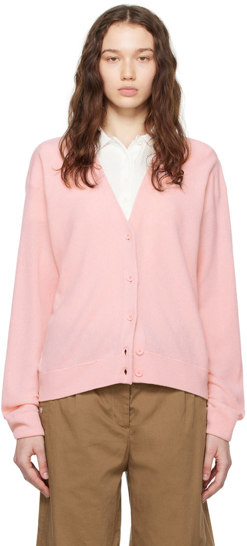 Lacoste Pink V-Neck Cardigan