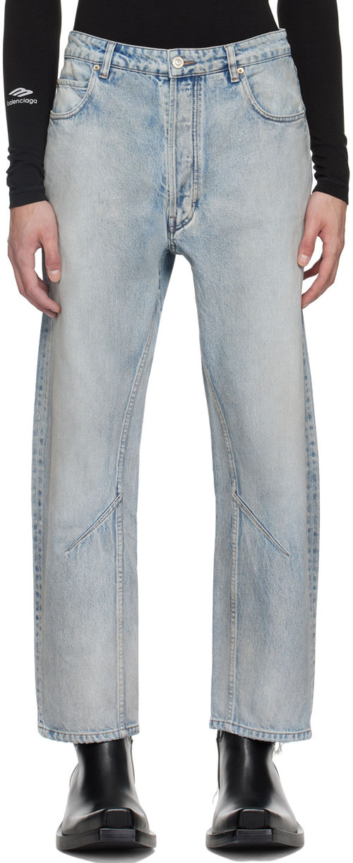 Balenciaga Blue O Leg Jeans