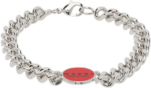 Marni Silver & Red Logo Chain...