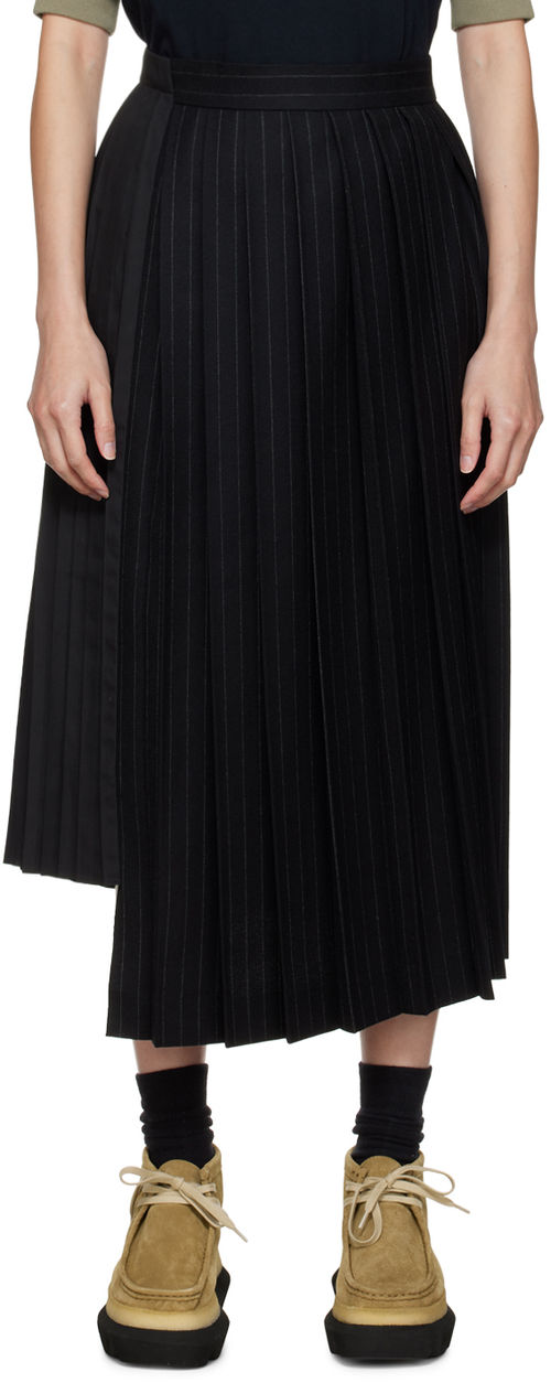 sacai Black Chalk Stripe Midi...