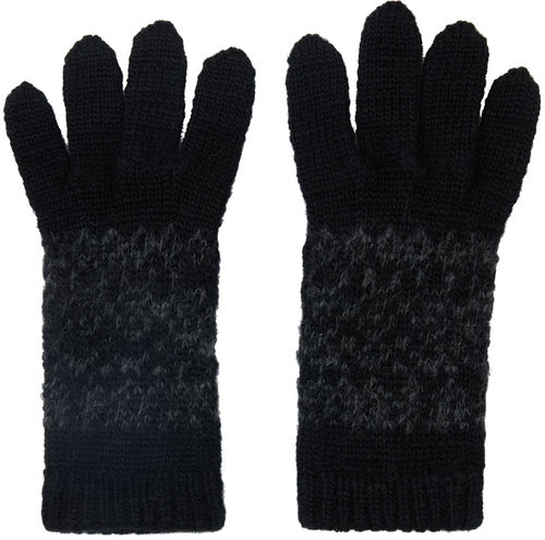 Y's Black Fair Isle Gloves