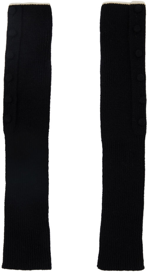 Y's Black Slit Arm Warmers