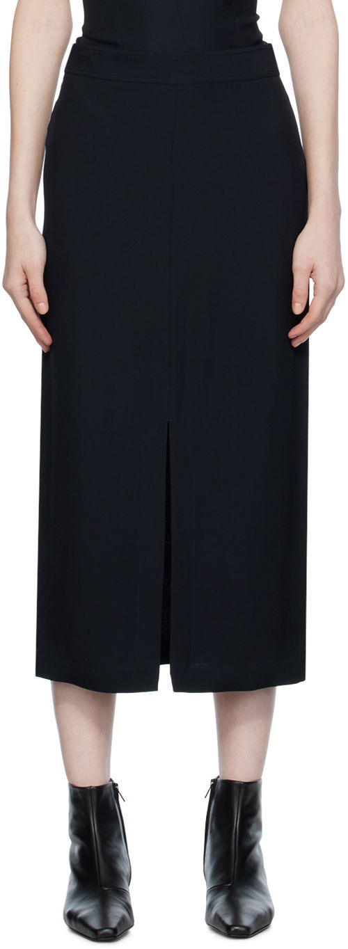 TOTEME Navy Vented Midi Skirt