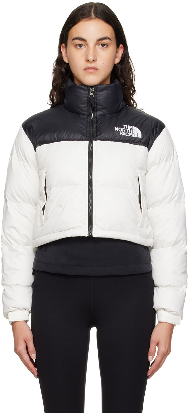 The North Face White & Black Nuptse Short Down Jacket | £350.00