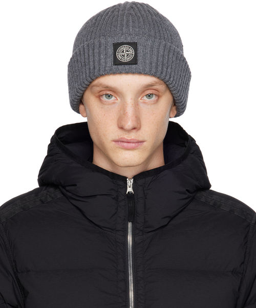 Stone Island Gray Patch Beanie