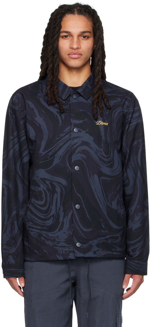 Dime Navy Marble Coach Jacket