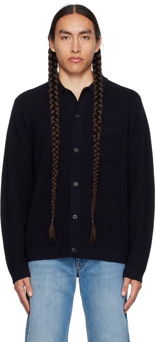 Vince Navy Rib Cardigan