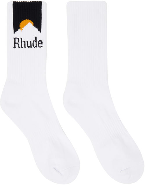 Rhude White Moonlight Socks