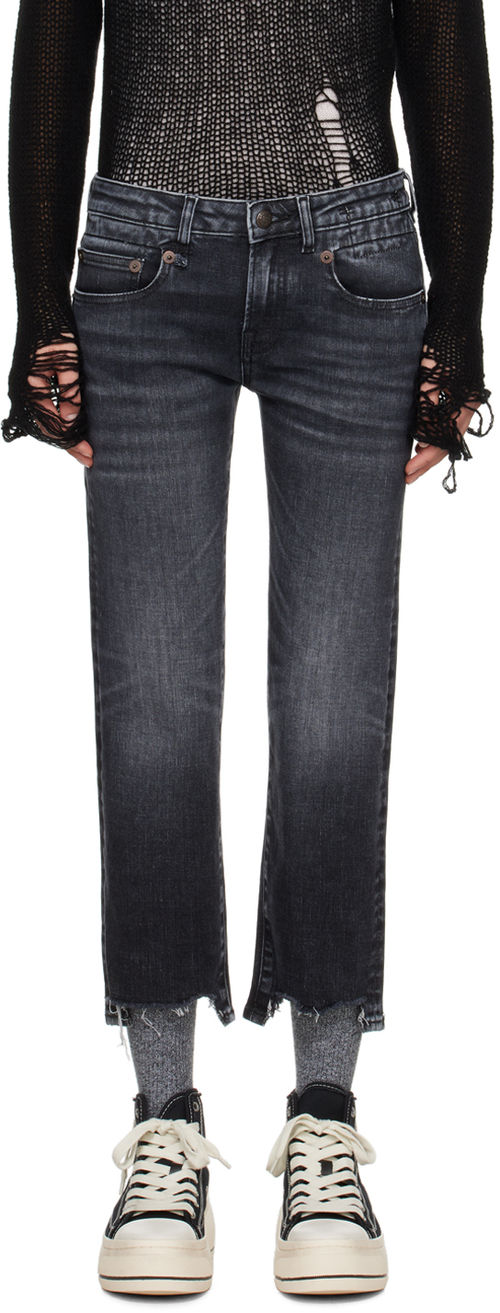 R13 Black Boy Straight Jeans