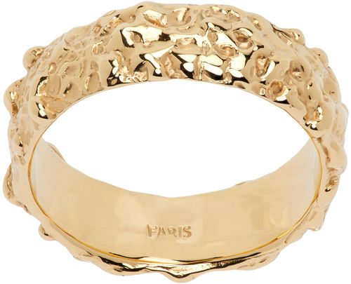 FARIS Gold Roca Slim Band Ring