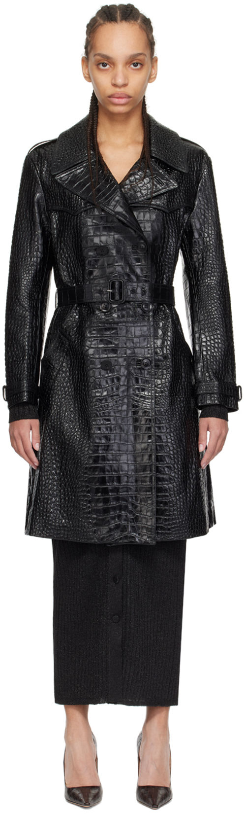 TOM FORD Black Croc-Embossed...