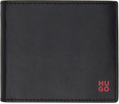 Hugo Black Stacked Logo Wallet