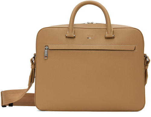 BOSS Beige Ray Faux-Leather...