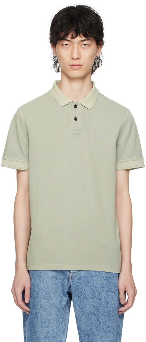 BOSS Gray Bonded Polo