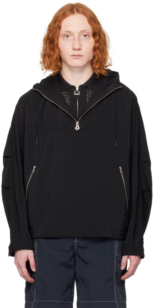 Solid Homme Black Half-Zip...