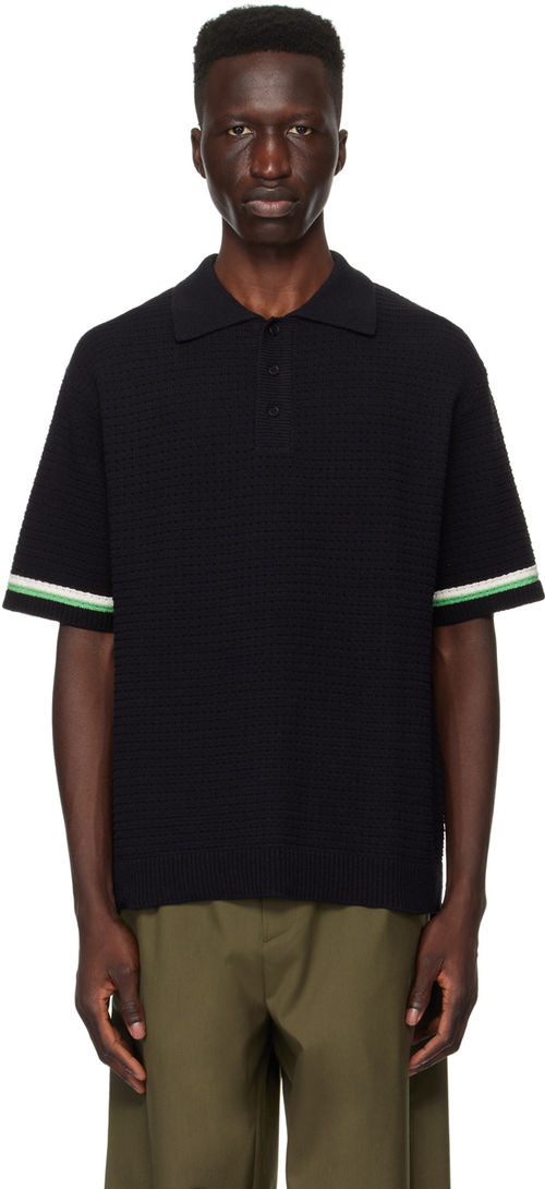 Solid Homme Black Stripe Polo