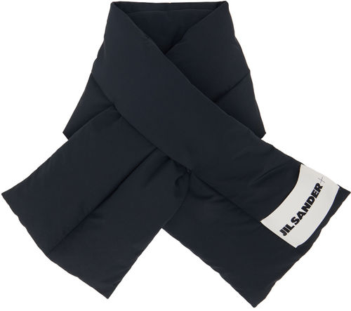 Jil Sander Black Down Scarf