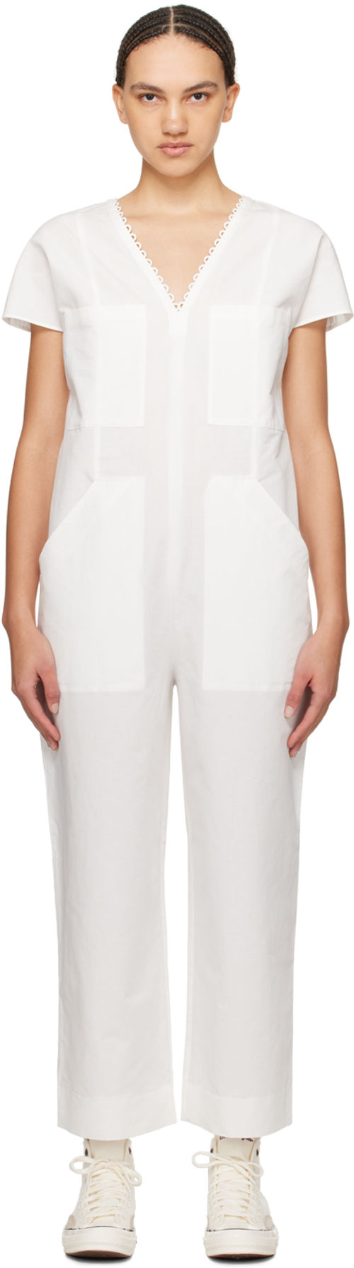 A.P.C. White Ilina Jumpsuit