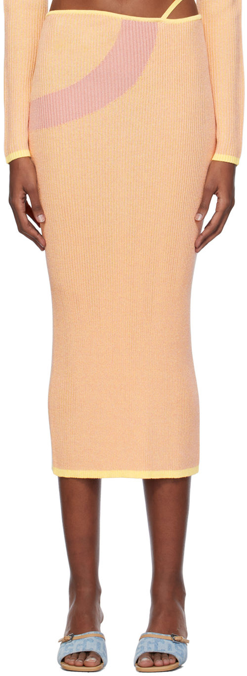 GCDS Pink Comma Midi Skirt