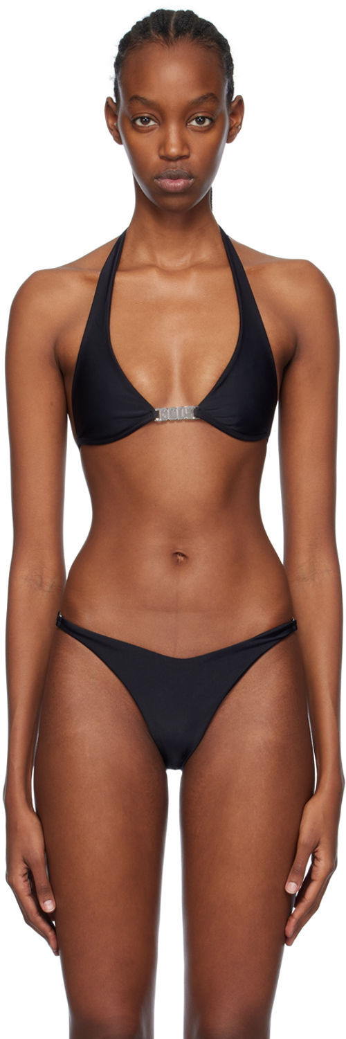 GCDS Black Hardware Bikini Top