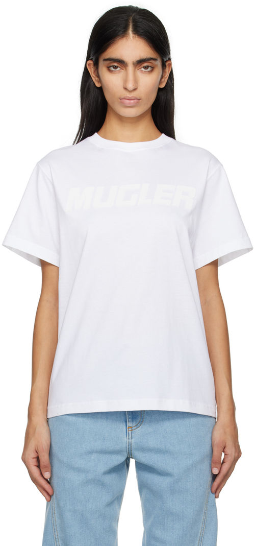 Mugler White Bonded T-Shirt