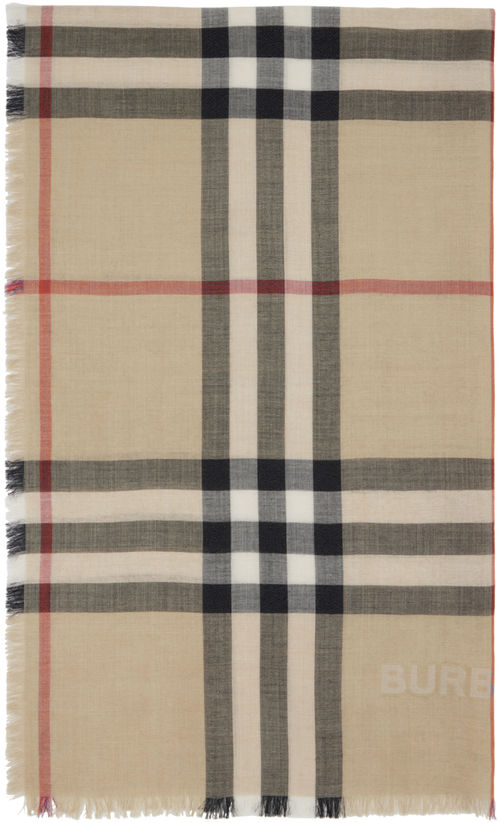 Burberry Beige Check Gauze...