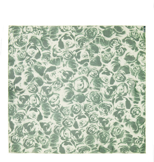 Burberry Green Rose Silk Scarf