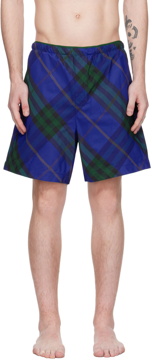 Burberry Blue Check Swim...