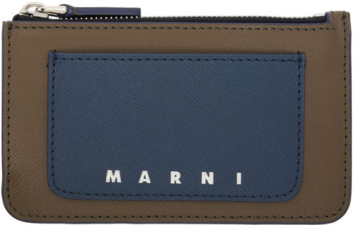 Marni Navy & Taupe Saffiano...