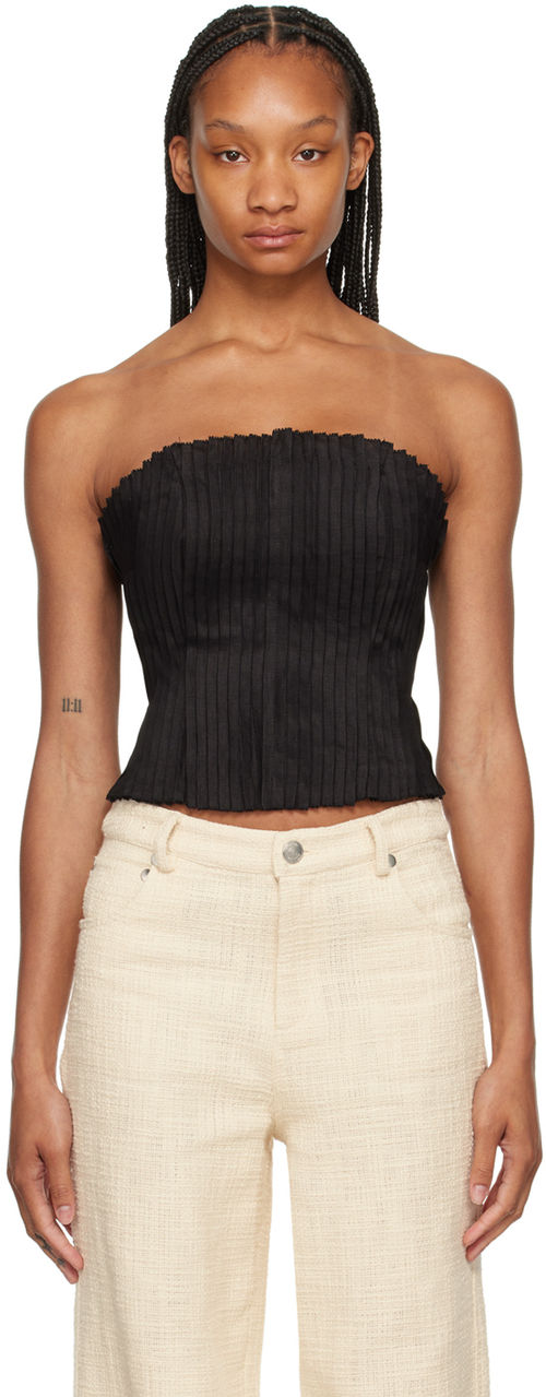 Staud Black Parma Tube Top