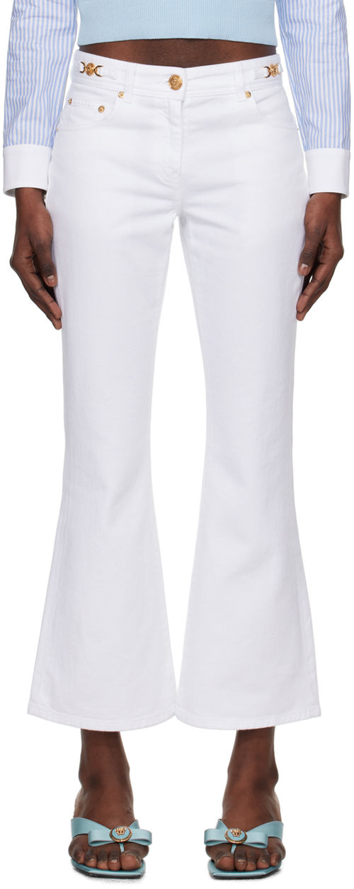 Versace White Cropped Flared...