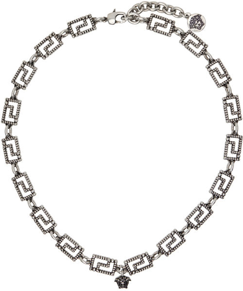 Versace Silver Greca Necklace