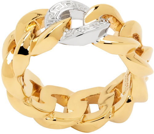 Versace Gold Medusa Chain Ring