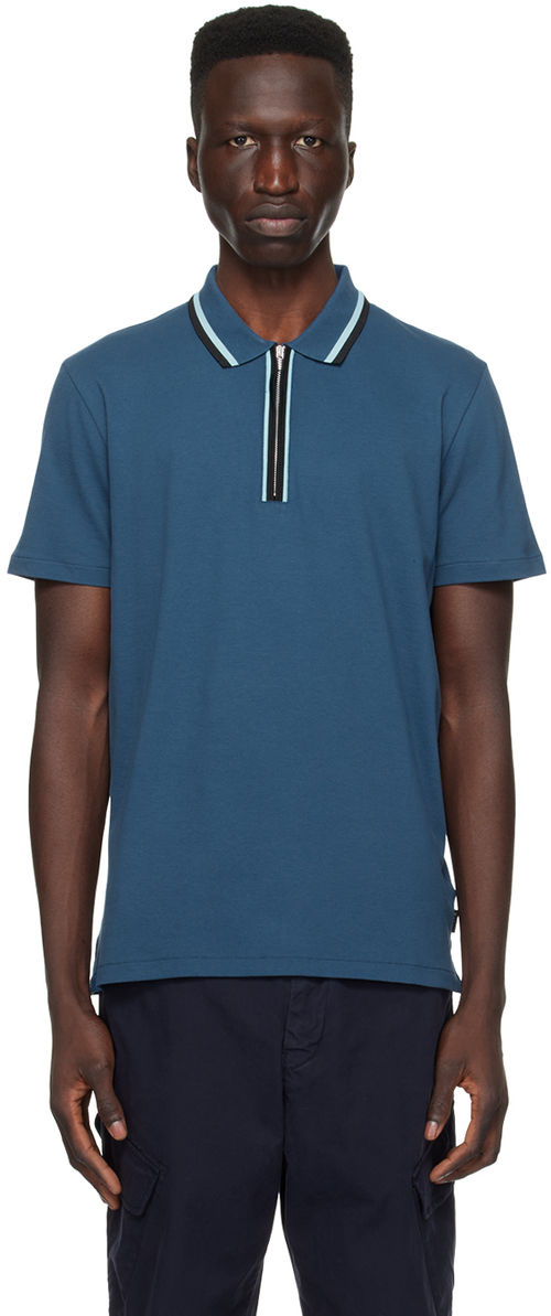 PS by Paul Smith Blue Zip Polo