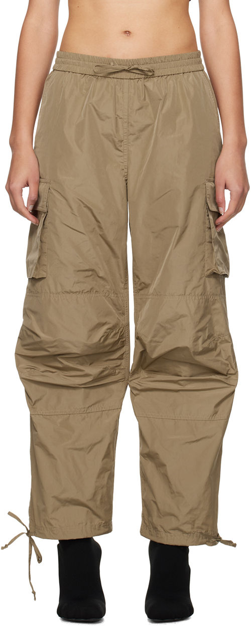 MSGM Khaki Drawstring Cargo...