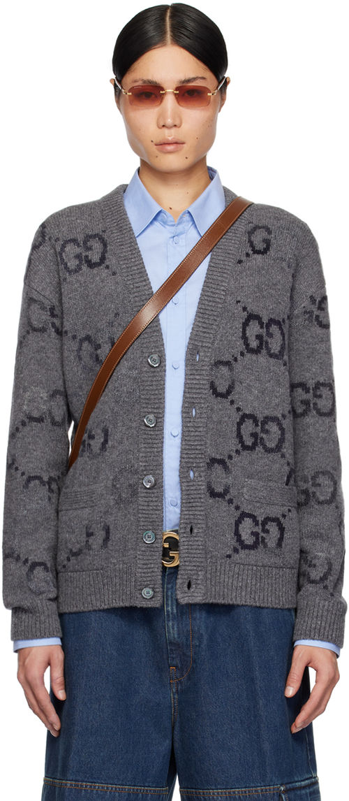 Gucci Gray GG Cardigan