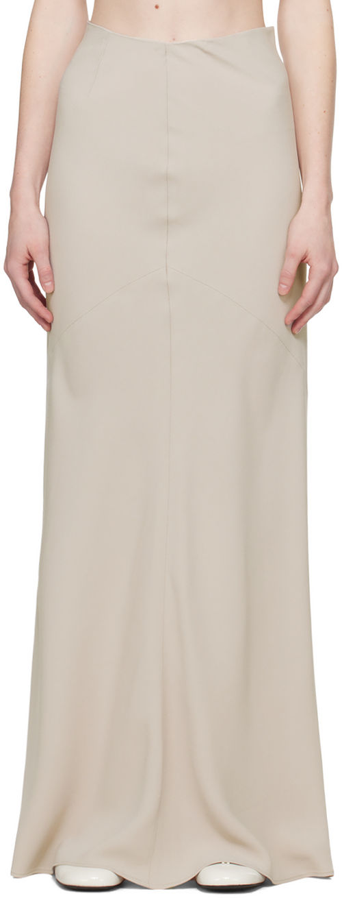 AMI Paris Beige Bias-Cut Maxi...