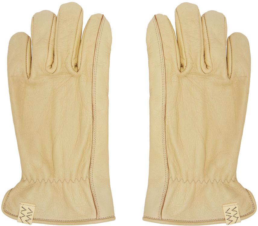 visvim LEATHER GLOVE (IT VEG.H) IVORY S 開店記念セール - 小物