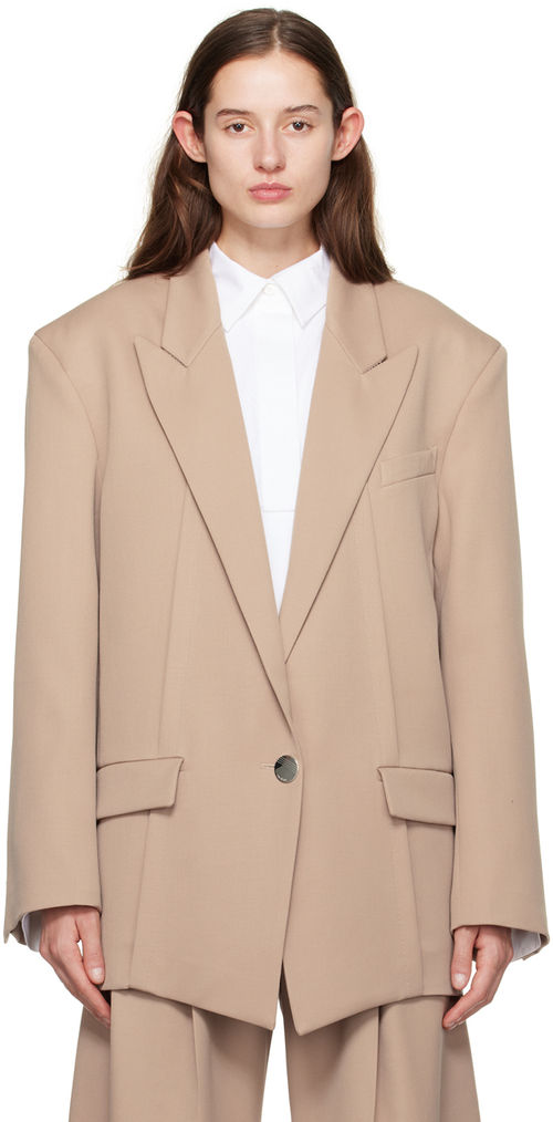 The Attico Beige Glen Blazer