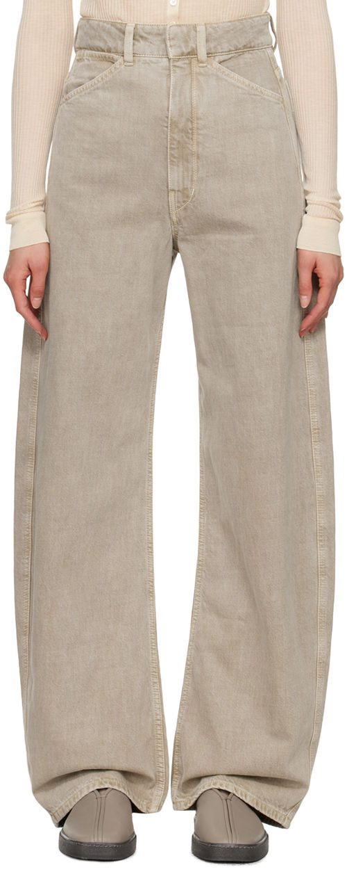 LEMAIRE Beige Curved Jeans