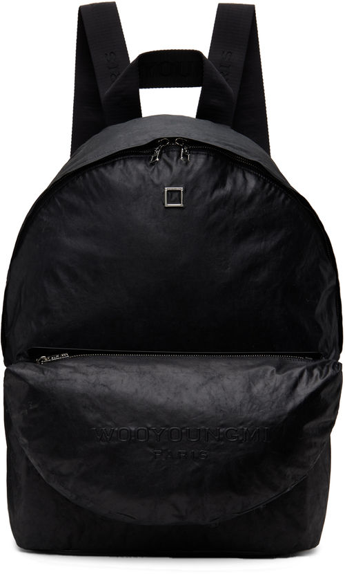 WOOYOUNGMI Black Logo Backpack